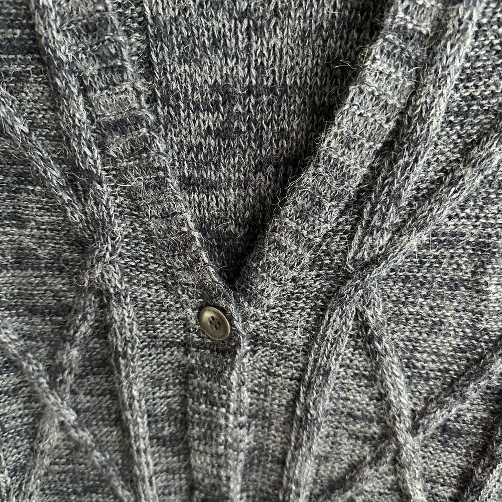 Alicia Adams Alpaca cable cardigan duster in blue 100% baby alpaca - Picture 4 of 10